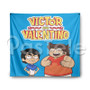 Victor and Valentino Custom Printed Silk Fabric Tapestry Indoor Wall Decor Hanging Home Art Decorative Wall Painting