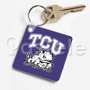 TCU Horned Frogs Custom Personalized Art Keychain Key Ring Jewelry Necklaces Pendant Two Sides