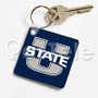 Utah State Aggies Custom Personalized Art Keychain Key Ring Jewelry Necklaces Pendant Two Sides