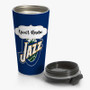 Pastele Utah Jazz NBA Custom Personalized Name Steinless Steel Travel Mug