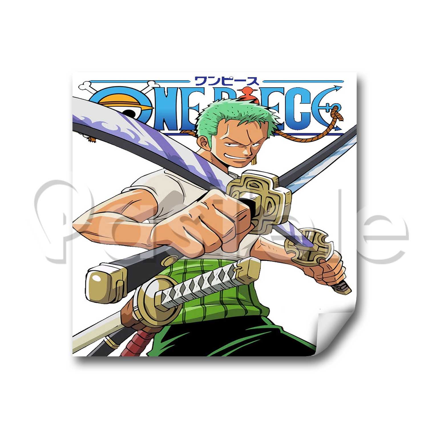 Roronoa Zoro One Piece Custom Stickers White Transparent Vinyl Decals