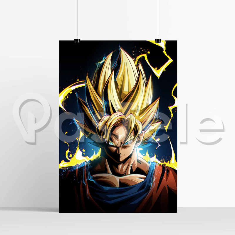 Goku Super Saiyan Dragon Ball Z Anime Silk Poster Print Wall Decor 20 x 13  Inch 24 x 36 Inch