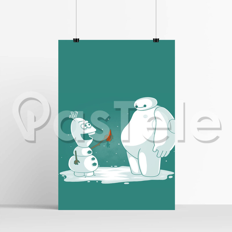 olaf frozen and baymax big hero 6 disney silk poster print wall decor 20 x 13 inch 24 x 36 inch