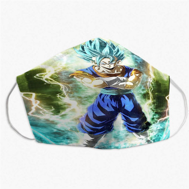 Pastele Goku Super Saiyan Blue Dragon Ball Super Custom Fabric Face Mask  Polyester Two Layers Cloth