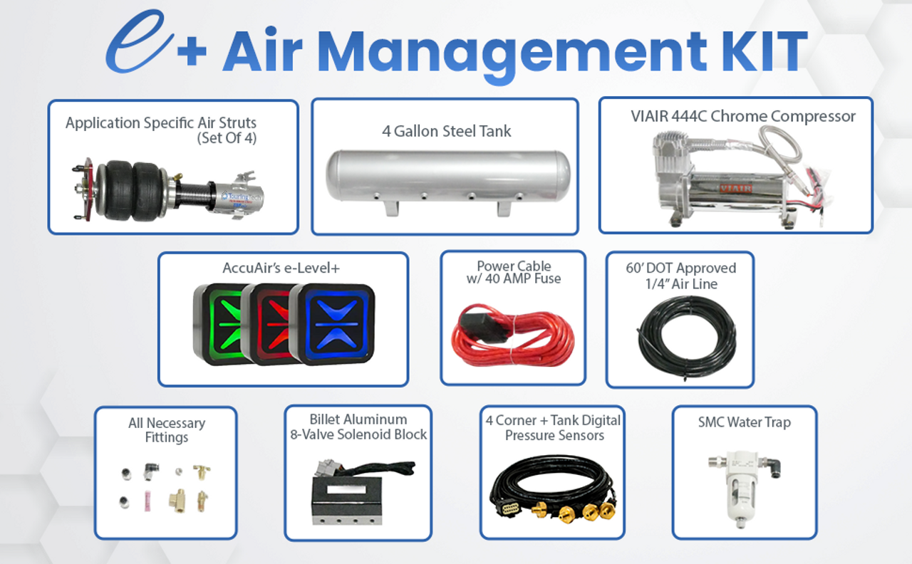 TOPair Air Struts Air Bag Suspension w/ AccuAir e+ Connect