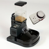 Deal17A CSF-3 cat Super Feeder with stand/bowl, chute cover, external analog timer and mounting hardware.