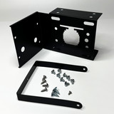 Black powder coat bracket and strap for mounting feeder