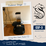Customer image of automatic cat feeder with stand and bowl