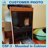 Automatic pet feeder in cabinet