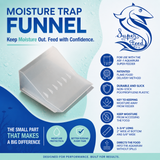 Moisture trap funnel for automatic aquarium feeder