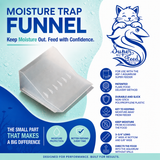 Moisture trap funnel features
