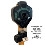 Example of CSF/KSF-3XL mounted to a 2x4 (not supplied)