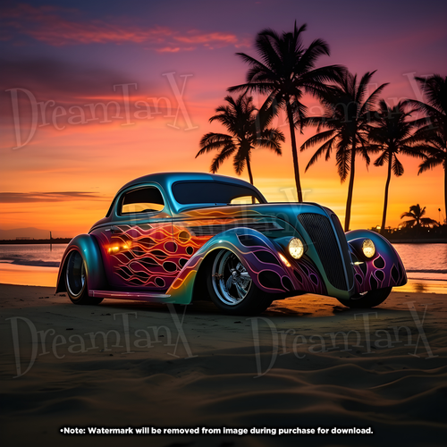 Rat Rod Rebellion: Artistic Depiction of a 1936 Willys Coupe