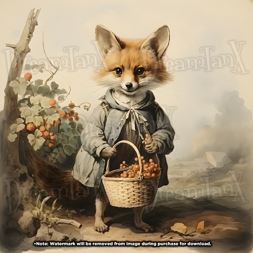 Berry Basket Adventure of the Cute Fox