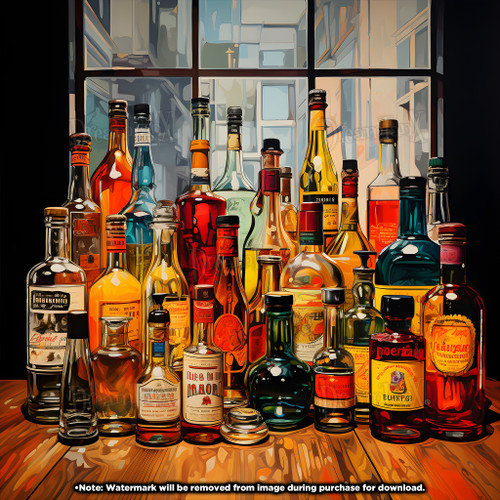 Kandinsky's Spirit: Old Liquor Bottles in Harmony