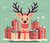 Deer and Presents: Whimsical Christmas Illustration