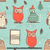 Retro Christmas Owl Pattern