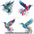 Hummingbirds: Delicate and enchanting hummingbird illustrations, symbolizing joy and freedom - Set Of 4.
