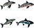 Killer Whales - Eskimo Inspired Art: Powerful and captivating killer whale illustrations inspired by Eskimo art - Set Of 4.