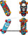 Skateboard: Cool and dynamic skateboard illustrations, capturing the thrill of skate culture - Set Of 4.