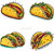 Tacos: Flavorful and delicious taco illustrations, perfect for Mexican-inspired designs - Set Of 4.