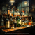 Bar Aesthetics: Impressionistic Arrangement of Liquor Bottles