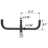 Tenon Adapter, 180 Degree Round Triple Bullhorn Tenon for 3 fixtures, LED Street Light, Shoebox Parking Light, Parking Lot Pole Bracket