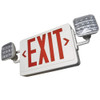Red Lettering White Housing LED Exit Combo Sign with Battery Back-Up