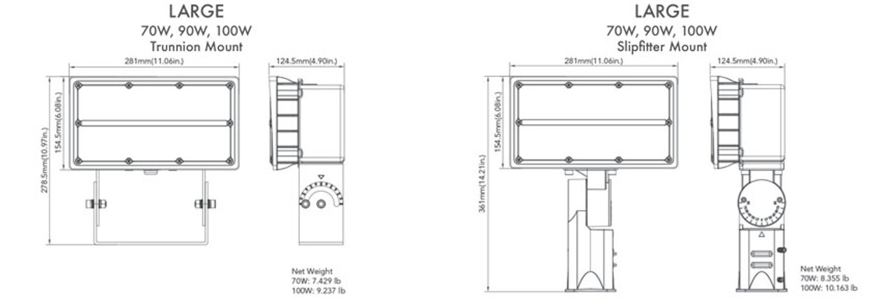 Large-LED- Flood-dimensions