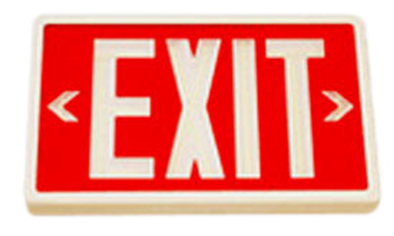 Betalux Self Luminous Exit Sign 10 year Red Face White Housing