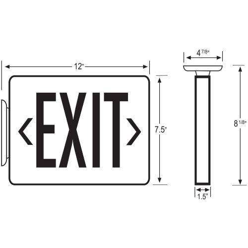 LED Exit Sign with Battery Back-Up and extra face plate (AL-X)