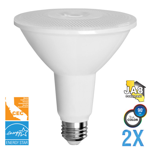 PAR38, Directional (Wide Spot), LED Light Bulbs, Dimmable, 12 W, 120 V, 1050 lm, 3000 K, E26 Base, Value-Pack (Qty. 2) (EP38-5000cecw-2)