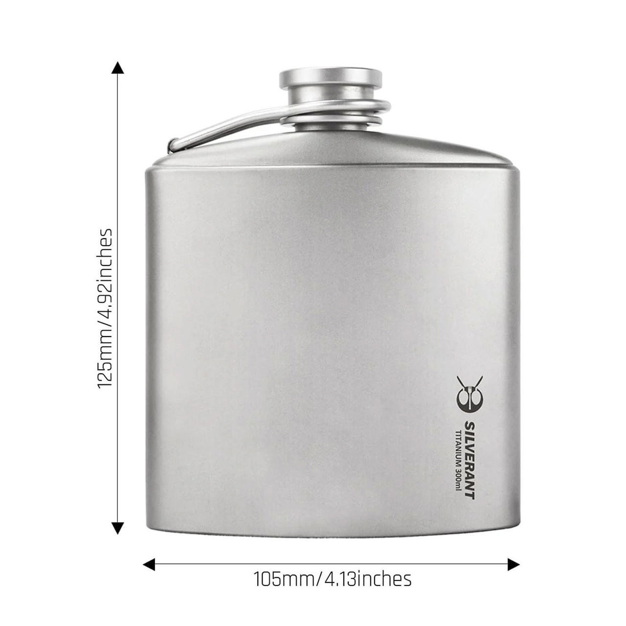 Titanium Hip Flask & Funnel 300ml