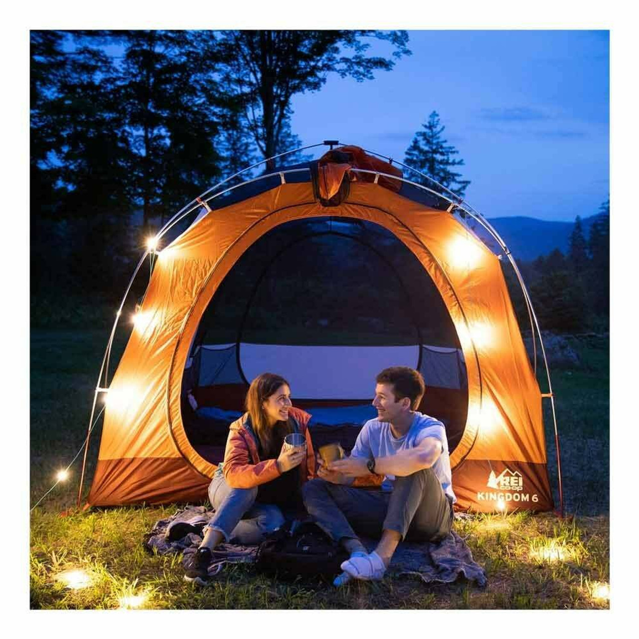 Solar powered string lights shop camping