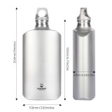 SilverAnt Ultralight Titanium Water Bottle 600ml - Slim 