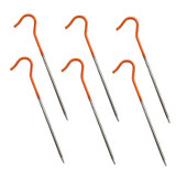 Titanium Fluorescent Tent Pegs - 6 pack