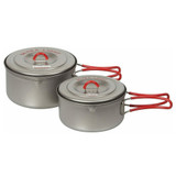 Evernew ECA260R Titanium Ultralight Pot Set M 900ml and 1300ml