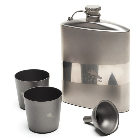 TOAKS Titanium Flat Flask Set