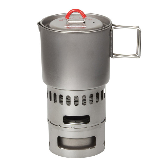 Evernew ECA268R Titanium Pot 500 with Titanium Stove