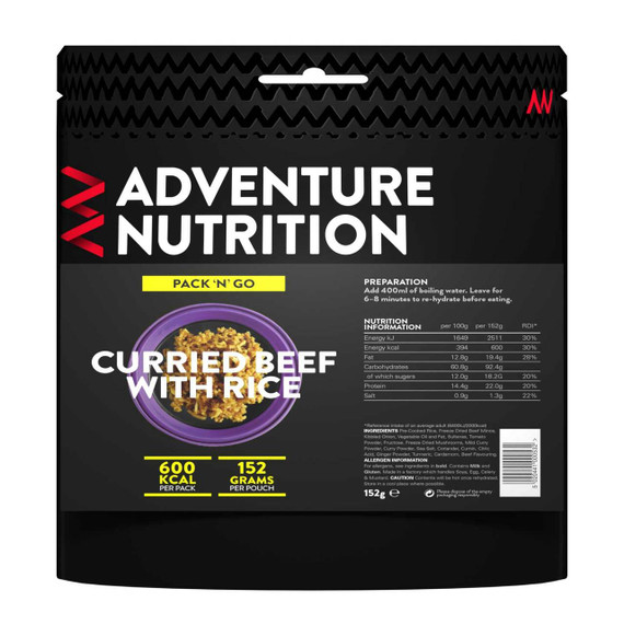 Adventure Nutrition Pack N Go 600 Kcal Beef Curry with Rice