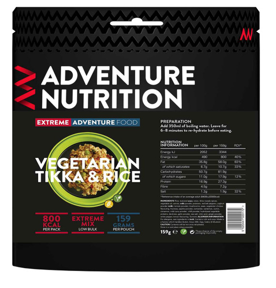 Adventure Nutrition Extreme Adventure 800 kcal Vegetarian Tikka with Rice