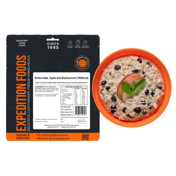 Expedition Foods Rolled Oats, Apple and Blackcurrant (Double Serving) 