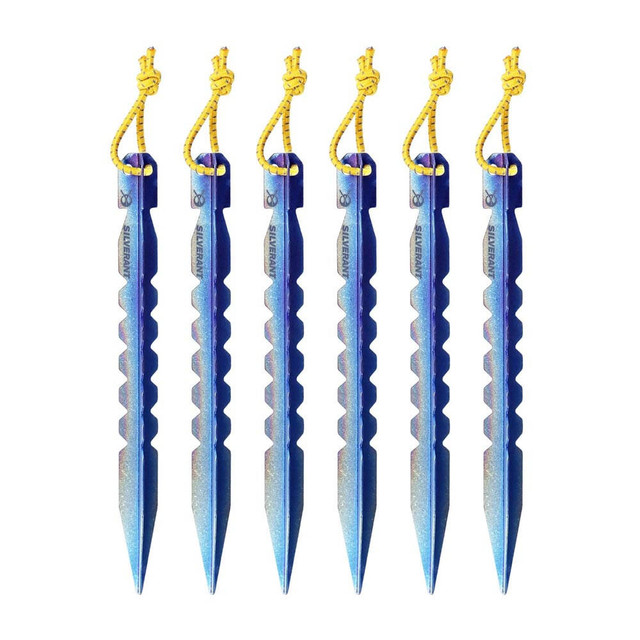 SilverAnt Titanium Y-Shape Tent Stakes - Medium 6 Pack 