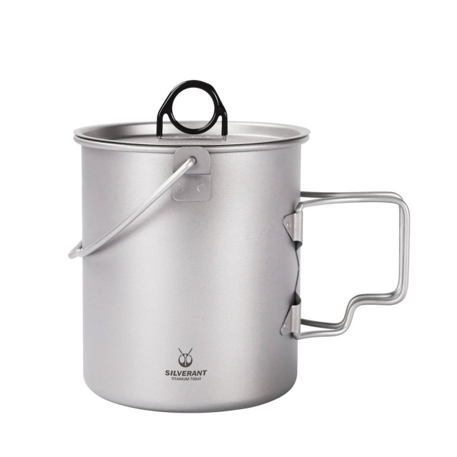 SilverAnt Titanium Pot 750ml with lid and bail handle 