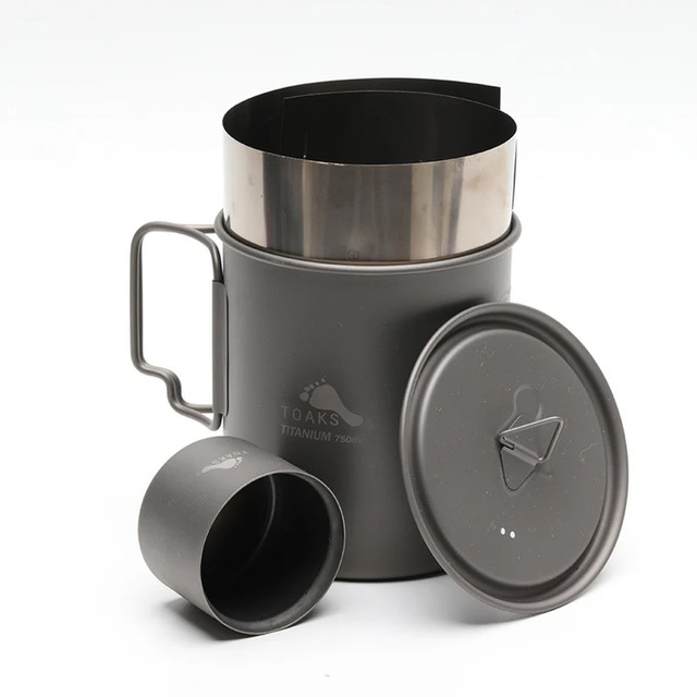 Titanium 750ml Pot, Siphon Alcohol Stove & Windscreen Stand