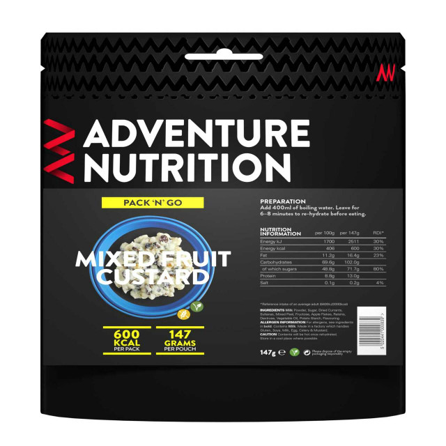 Adventure Nutrition Pack N Go 600 Kcal Mixed Fruit Custard