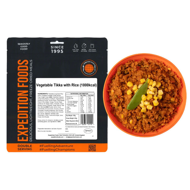 Expedition Foods Vegetable Tikka with Rice (Double Serving) 