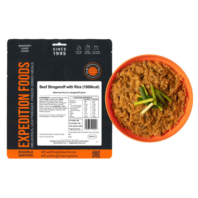 Expedition Foods Beef Stroganoff with Rice (Double Serving) 