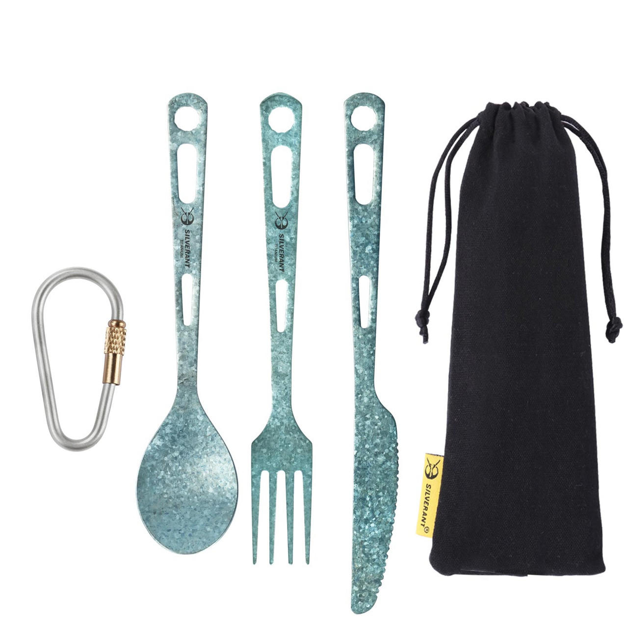 SilverAnt Coloured Titanium 3-Piece Cutlery Set | UK | Ultralight