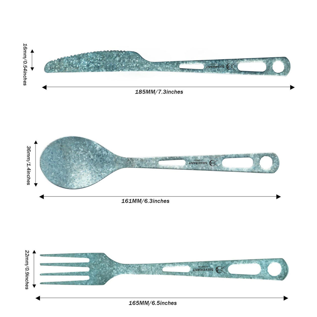 SilverAnt Coloured Titanium 3-Piece Cutlery Set | UK | Ultralight